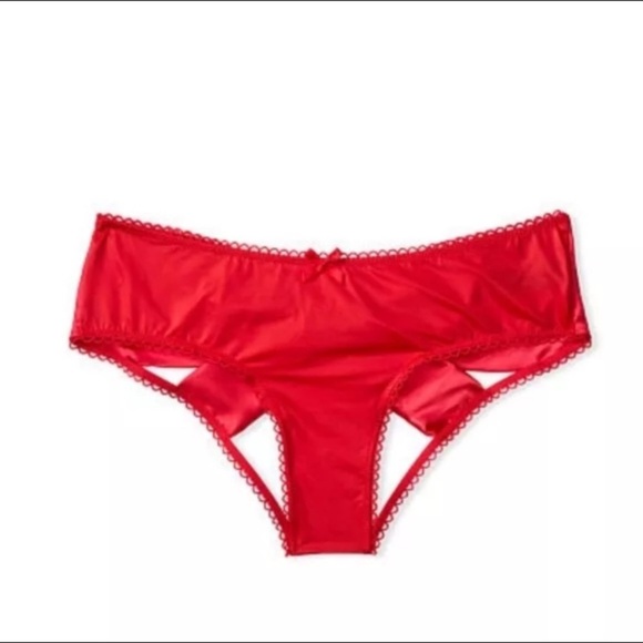 New! Victoria’s Secret Panty satin bow open back panty red 4243 - Picture 2 of 9